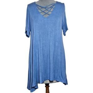 Made in the USA Blue Short Sleeve Top Size Medium